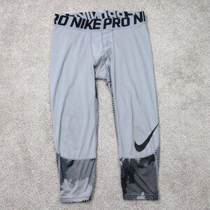 Nike Pro Hypercool Pants Mens Large Gray Compression Leggings Poly Stretch